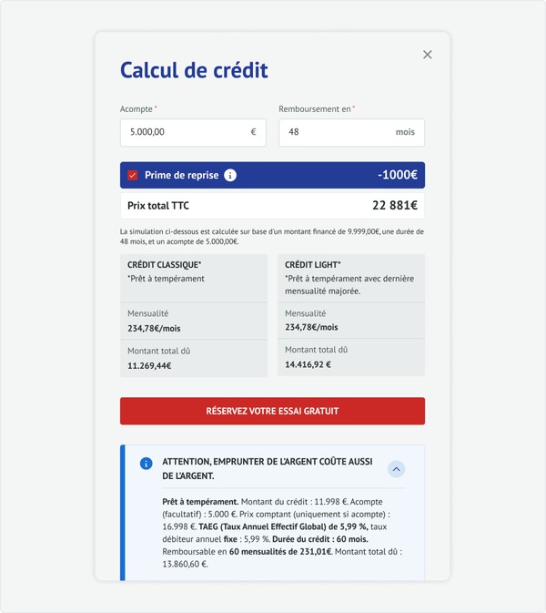Crédit interface